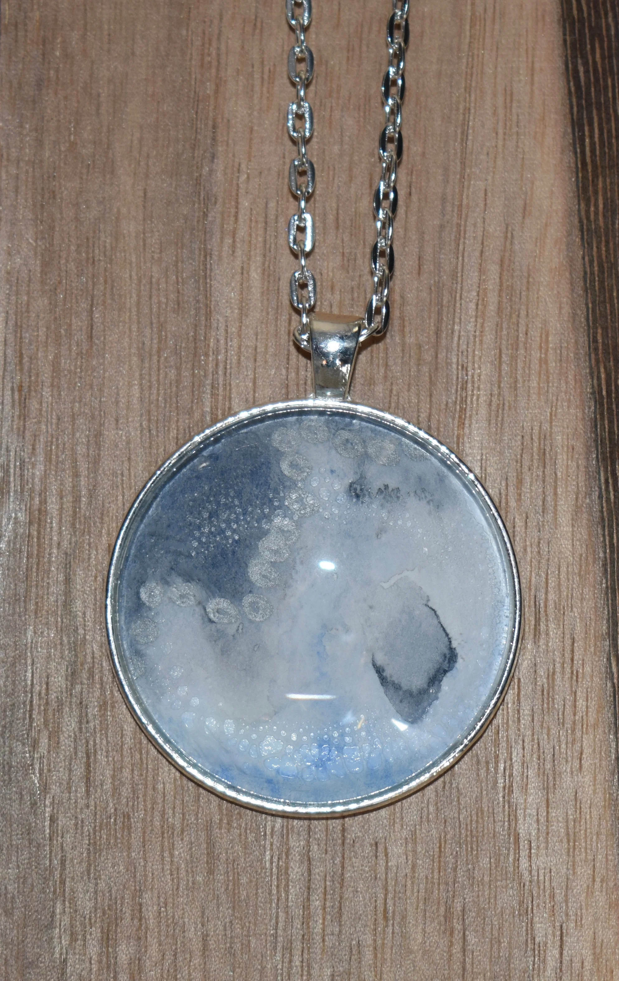 Grey Abstract Large Pendant