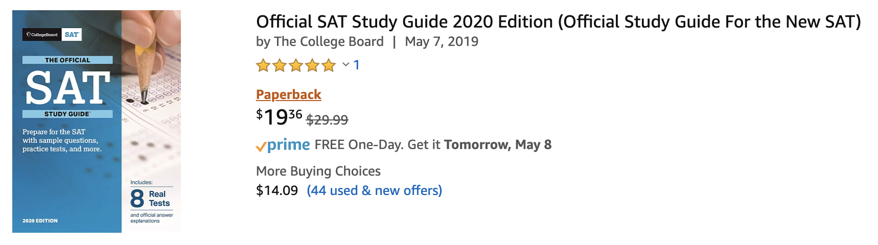 Official SAT Study Guide 2020 Edition by The College Board