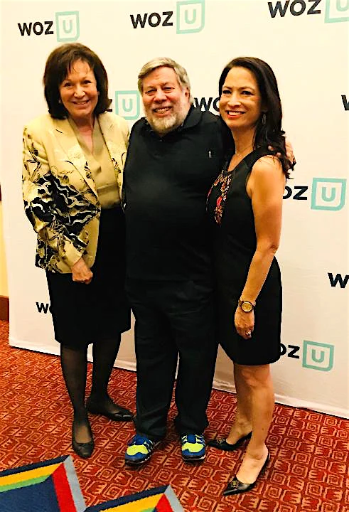 Apple co-founder Steve Wozniak, Plaza Companies CEO Sharon Harper and MAP Strategies Group CEO Mi-Ai Parrish at the launch party of WozU
