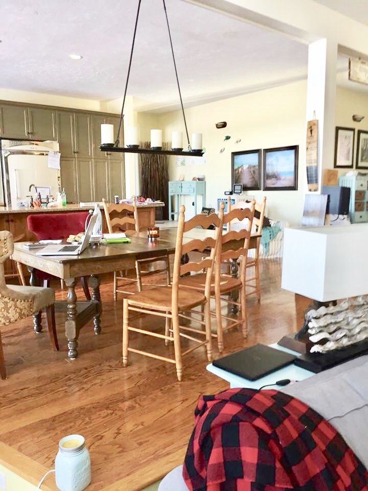 Before photo of the kitchen/dining room.
