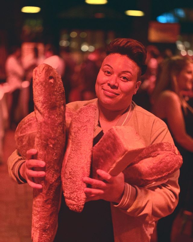 Ladies getting that bread! 
Grandaisy Bakery - Bruschetta with Bufala Mozzarella, Olive Tapenade and Red Pepper 
Pizza Love - Drunk Grandma Foccacia with Vodka Sauce
#nycwff