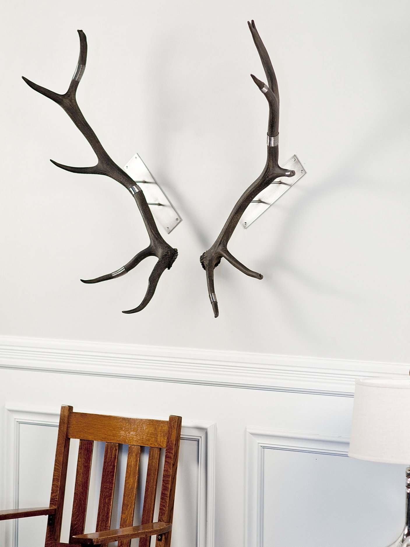 Elk Antler Wall Mount, Black Stain Wire-Wrapped (Copy)