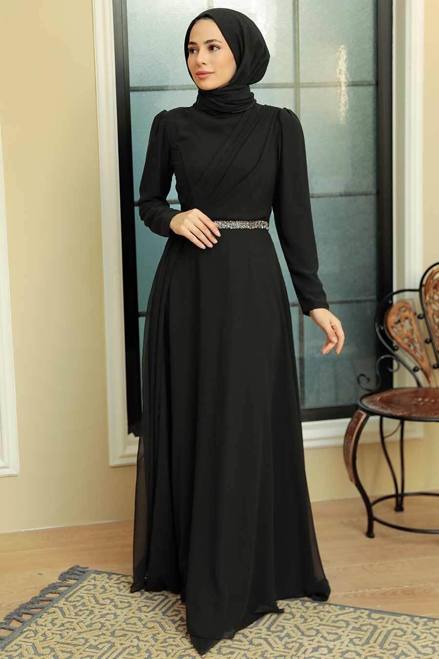 incident Luchtpost synoniemenlijst Black Chiffon Hijab Evening Dress | Zaynab Smith The Collection Modest  Collectiom