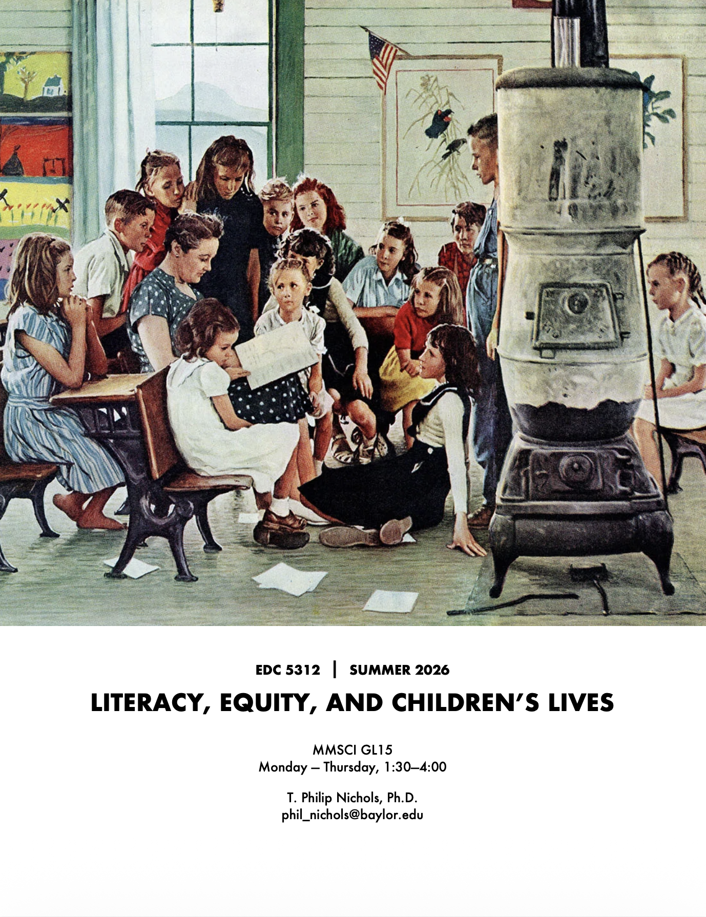 Syllabus cover for Literacy, Equity, and Children's Lives