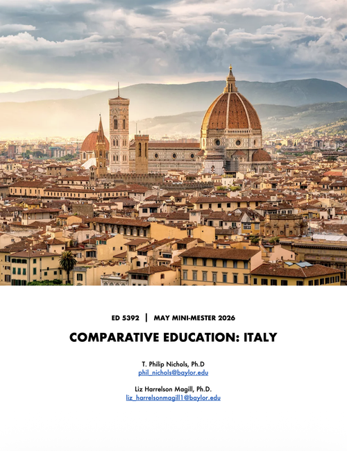 Syllabus cover for Comparative Education: Italy