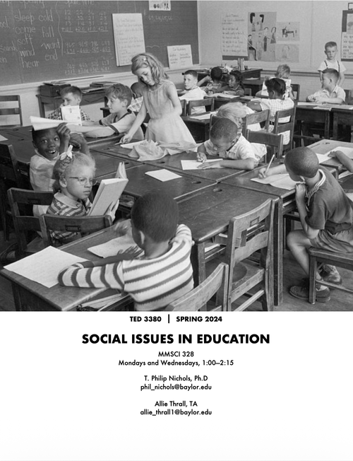 Syllabus cover for Social Issues in Education