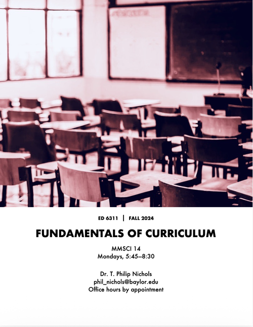 Syllabus cover for Fundamentals of Curriculum