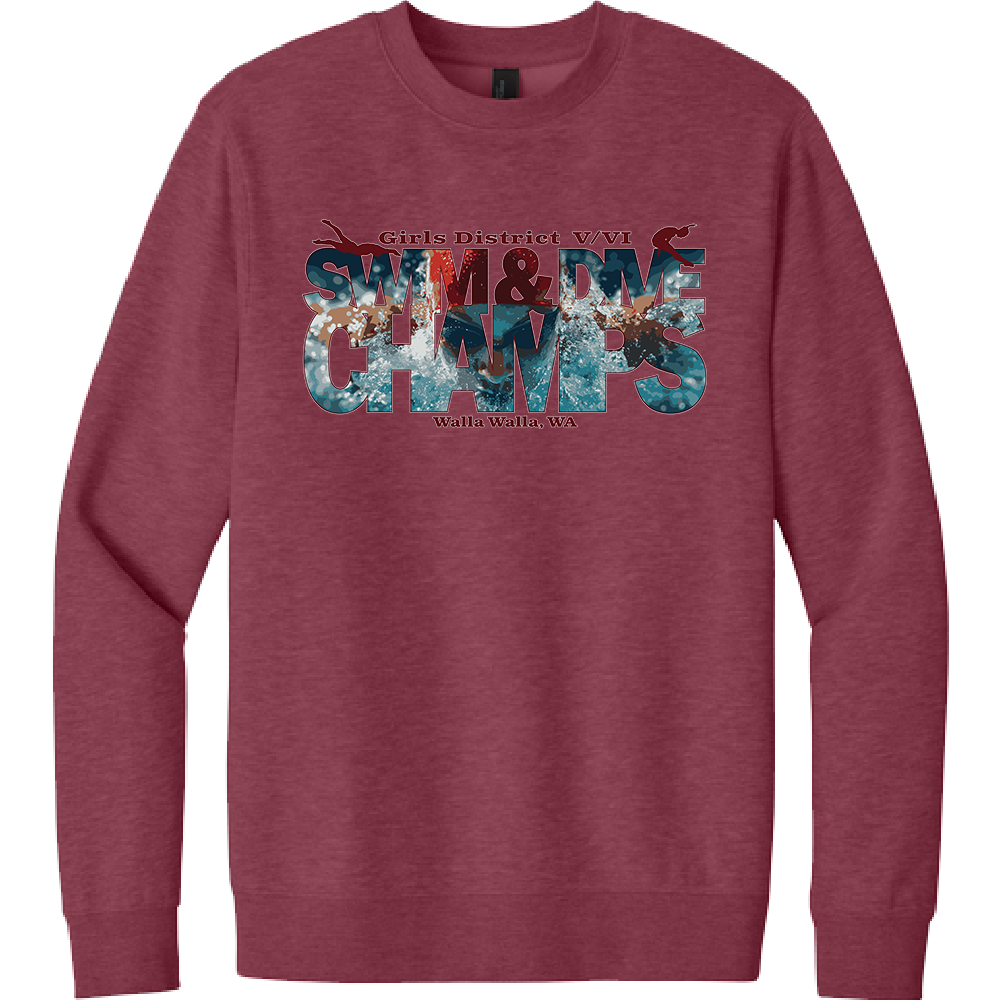 Girls dive champ 2026 Crewneck Heather Cardinal.png