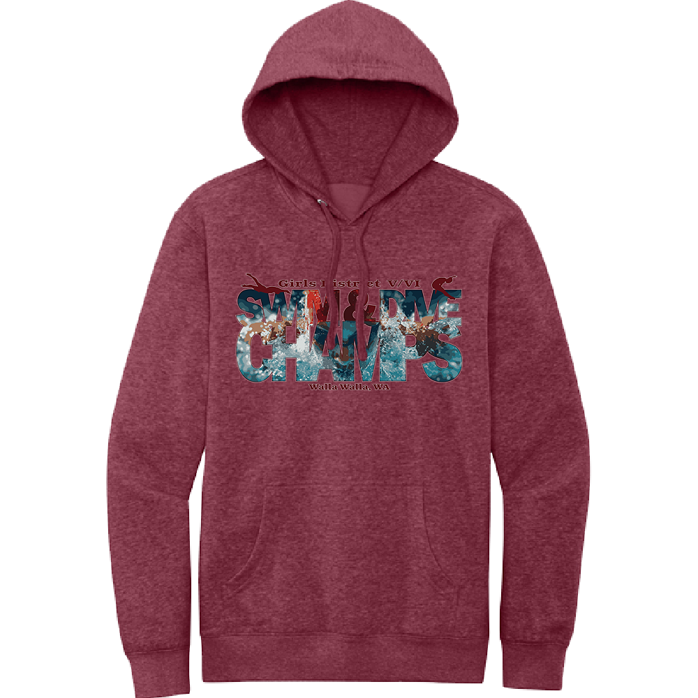 Girls dive champ 2026 hoodie Heather Cardinal.png