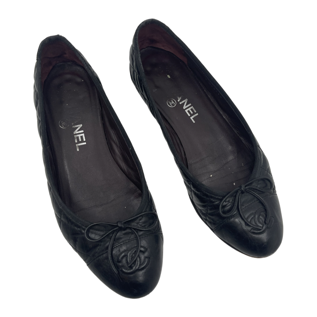 Chanel Quilted Leather Ballet Flats 36.5 — kca design