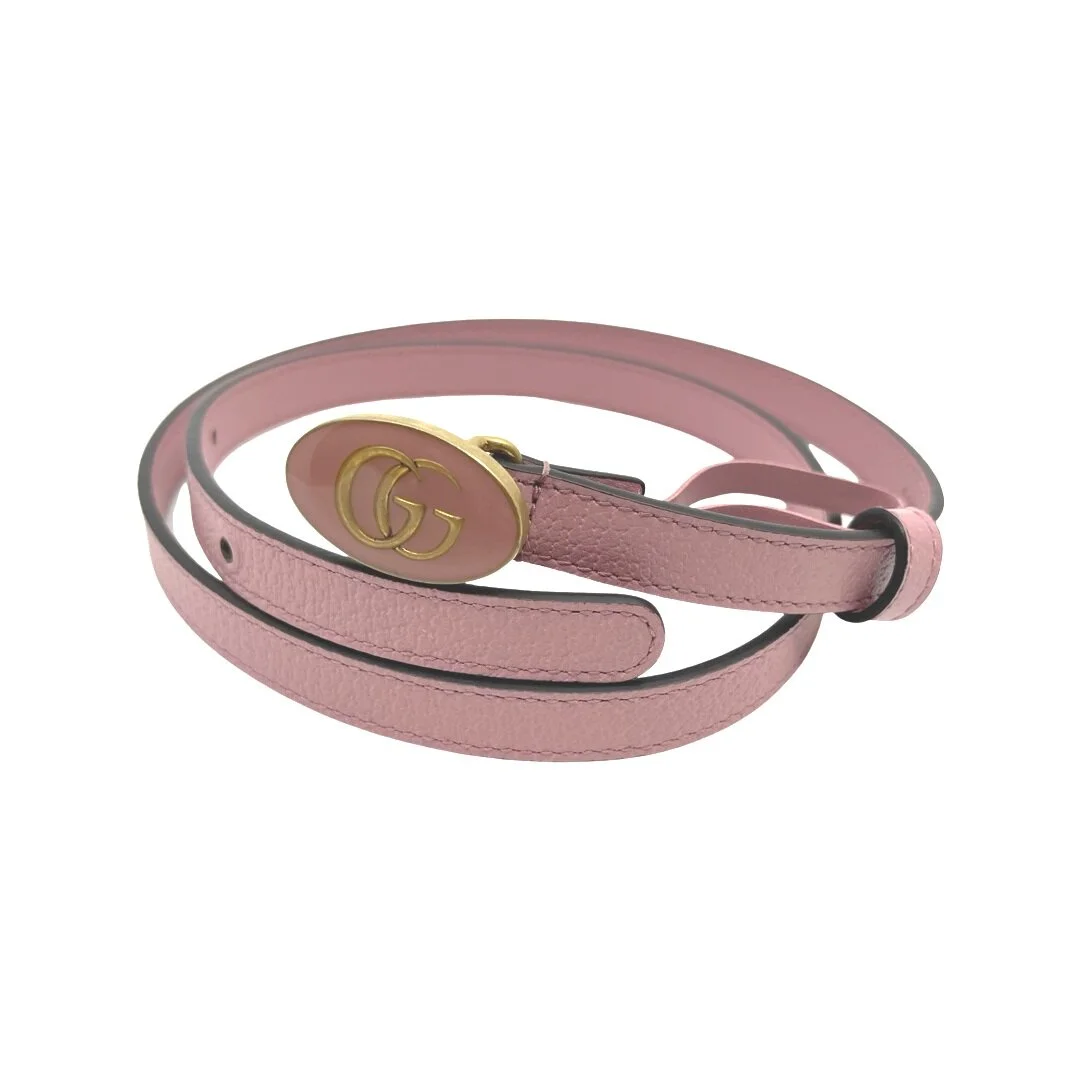 New Powder Pink Thin Gucci Belt Size 85 — kca design display picture 1