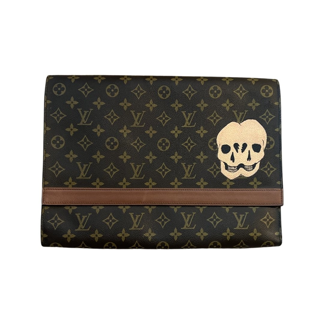 Double Skull Louis Vuitton Vintage Oversized Clutch — kca design