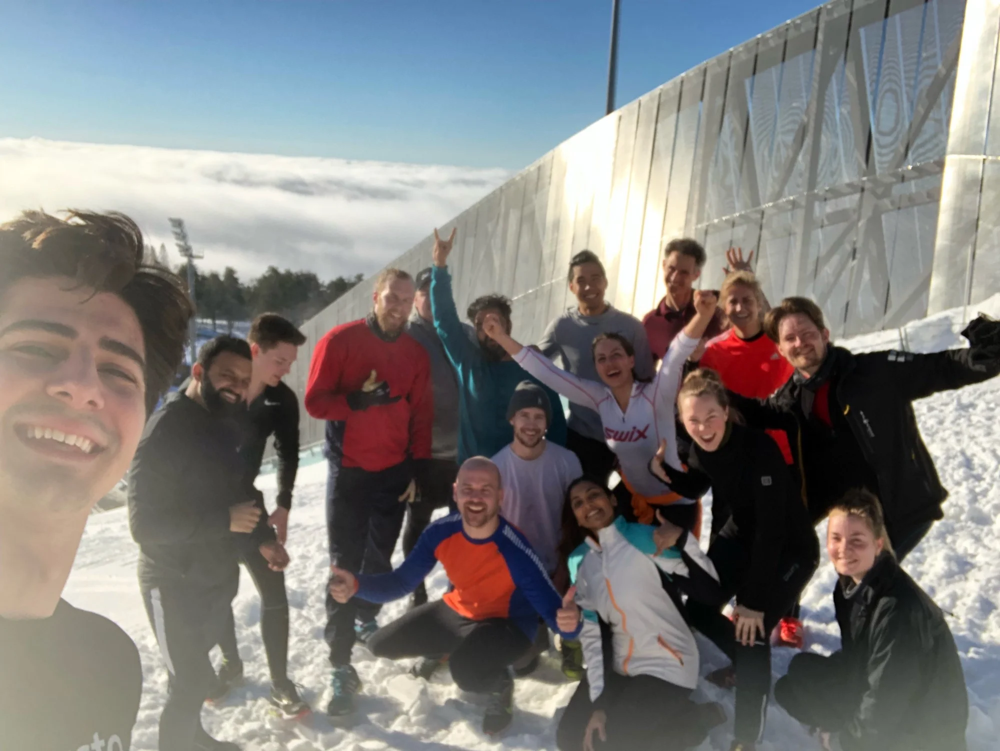 So happy after our workout session at Holmekollen during “hell week”. The elevator was out of order — so we ran the stairs ;)