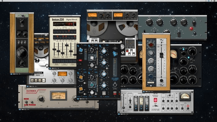 UAD Card and plugins Totally pro analog emulations of classic gear. The UAD host card allows processing outside of the MAC 8 core system. They sound amazing and combined with the carefully selected analog and digital gear, Waves, McDSP and Slate plugins, there's not much missing !