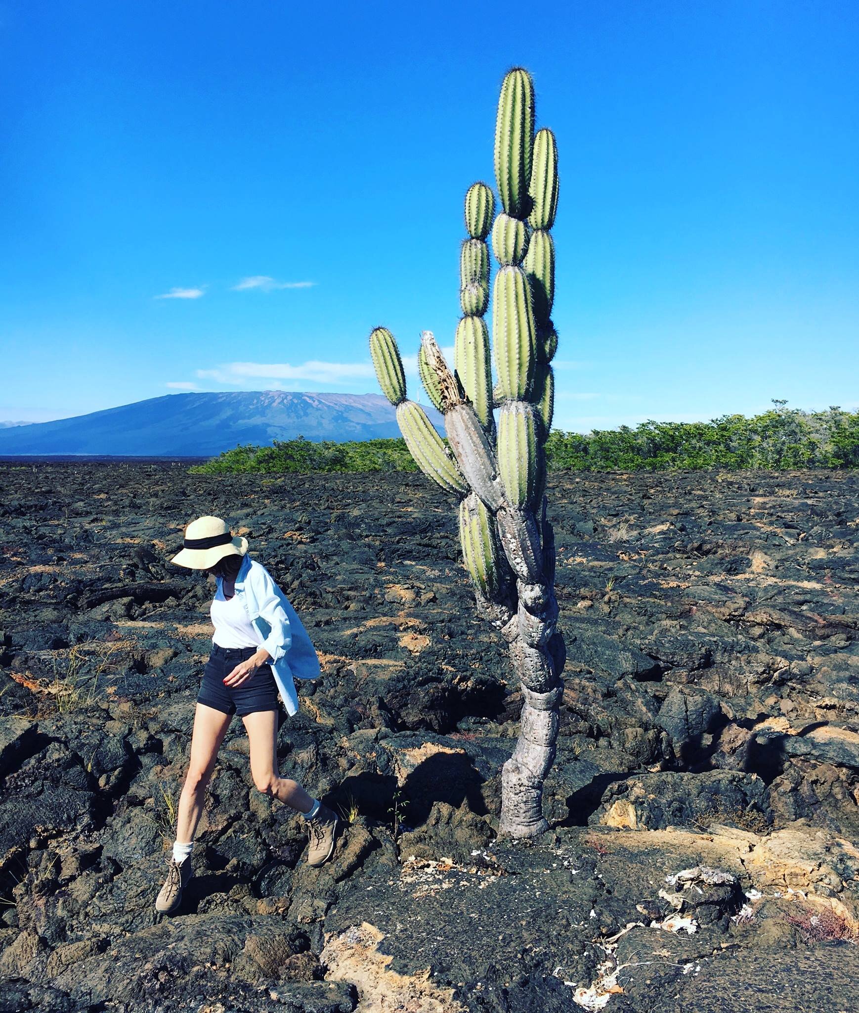 Hiking lava fields in the Galapagos islands, Ecuador