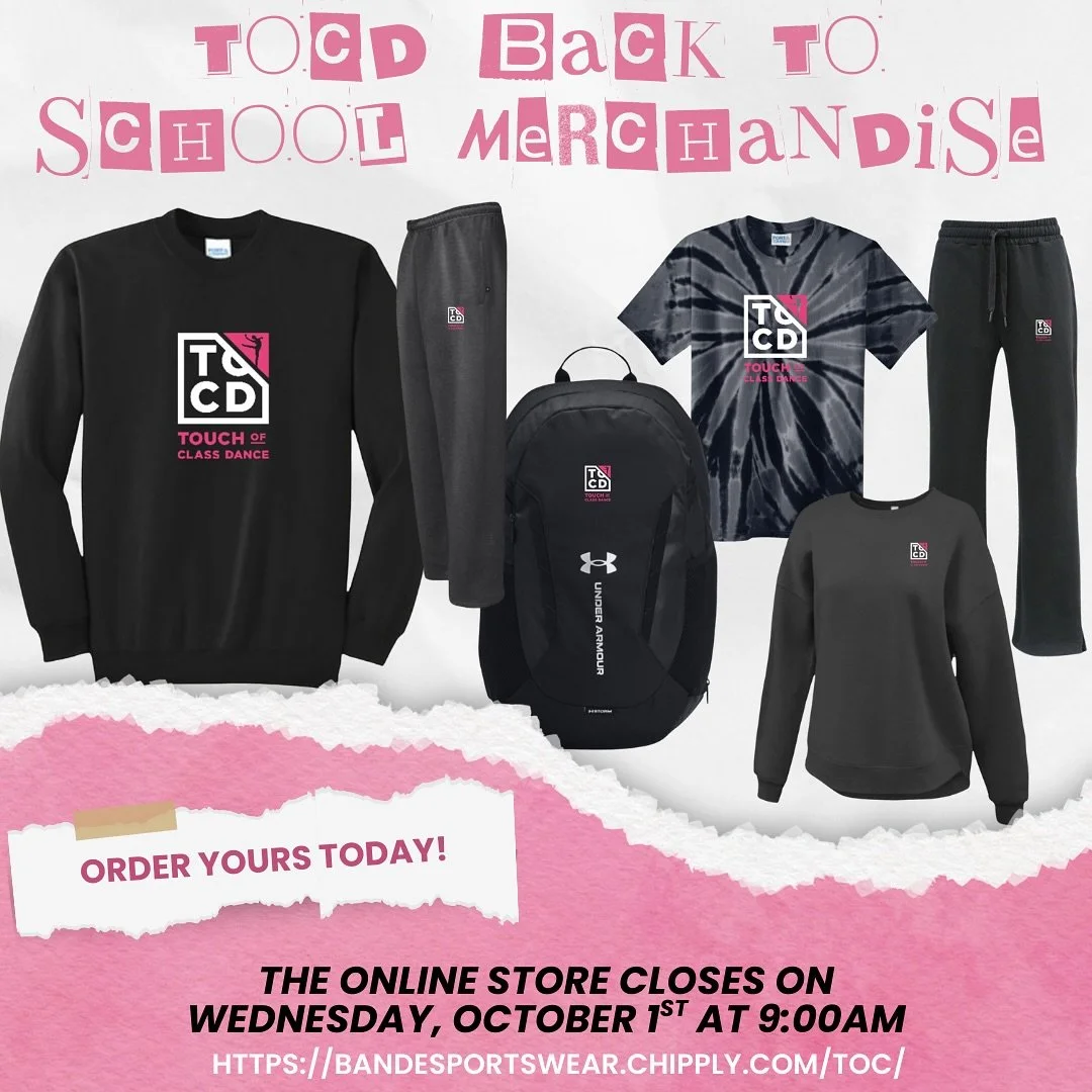 📣 Back to School, Back to Dance! 💃🕺

Our Back to School merchandise is here &mdash; perfect for repping your studio style in and out of class! Shop now through our online store (link in bio) before it closes on Wednesday, October 1st at 9AM ⏰