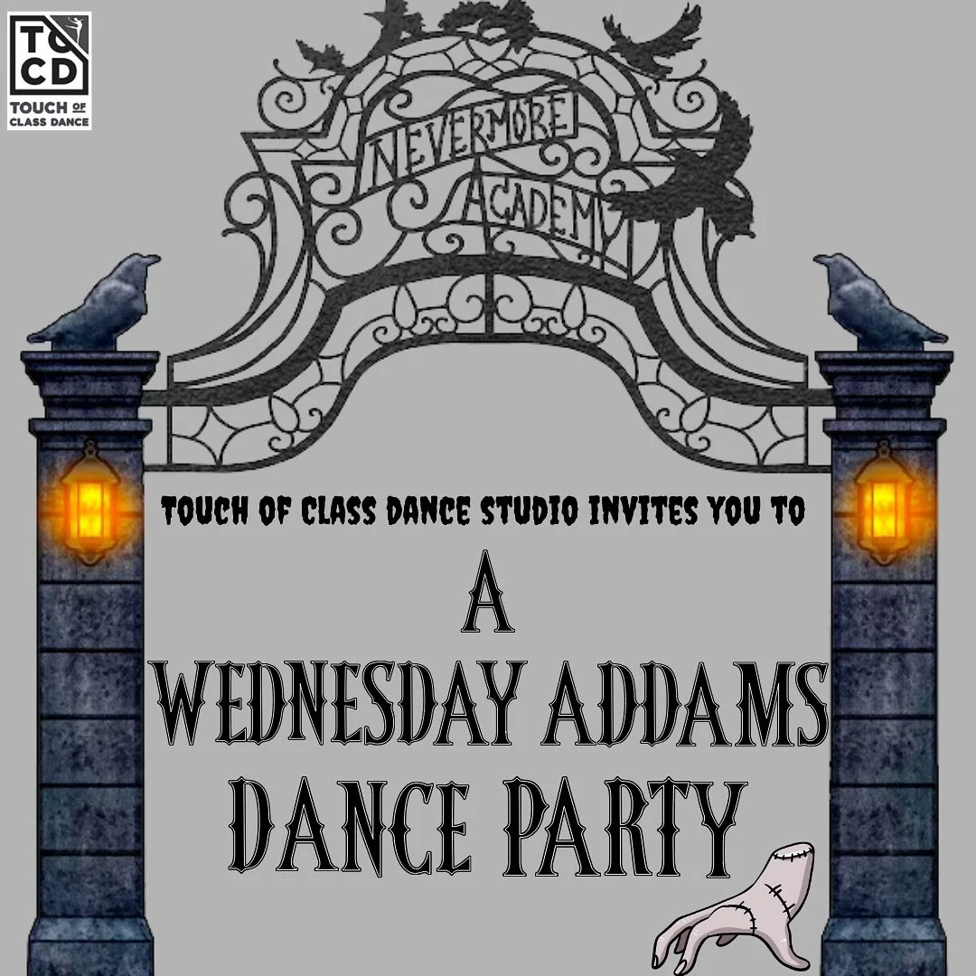 Step into the world of Nevermore Academy and dance the afternoon away&hellip; Wednesday Addams style! Whether you&rsquo;re an Addams Family fan or just love all things spooky, join us at the Downingtown studio as we channel our inner Wednesday Addams