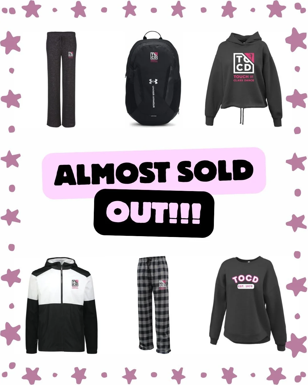 Only two more days to get your TOCD Holiday merch! Click on the website link in our bio and order today 🩷🤍🖤