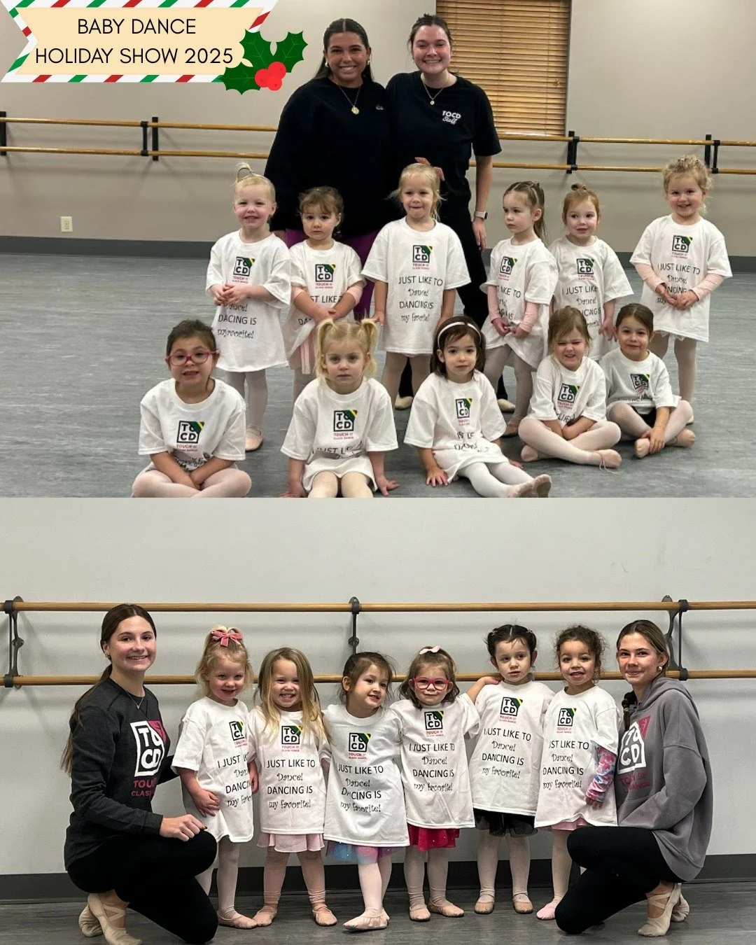 Session #2 of Baby Dance is complete, and these little ballerinas are geared up for the holidays!! ✅⭐🎄