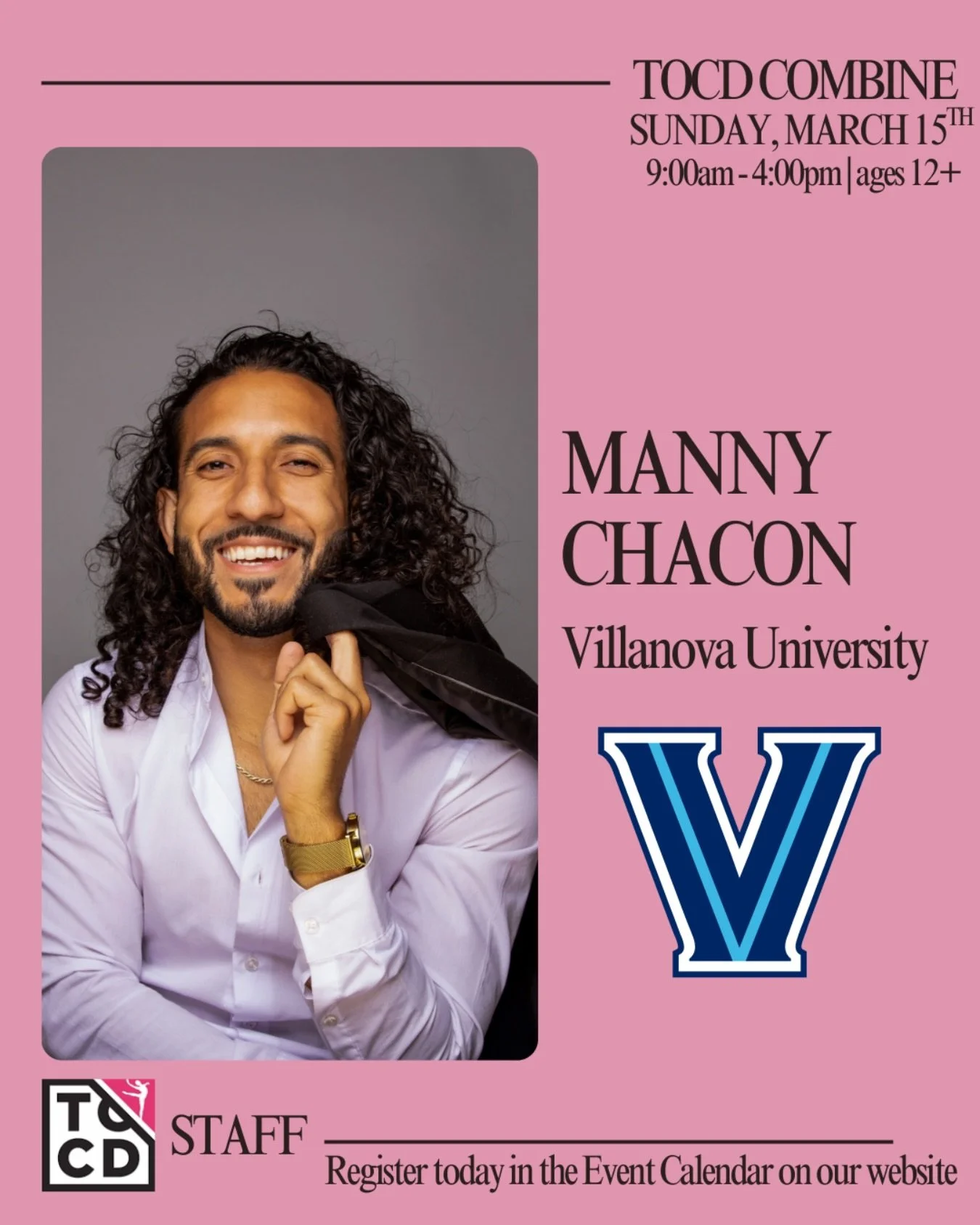 TOCD Combine Faculty Announcement - Manny Chacon ✨🔥 

Emanuel &ldquo;Manny&rdquo; Chacon is a professional dancer, choreographer, educator, and movement artist from Delaware. He currently serves as the Assistant Director of Dance for Student Perform