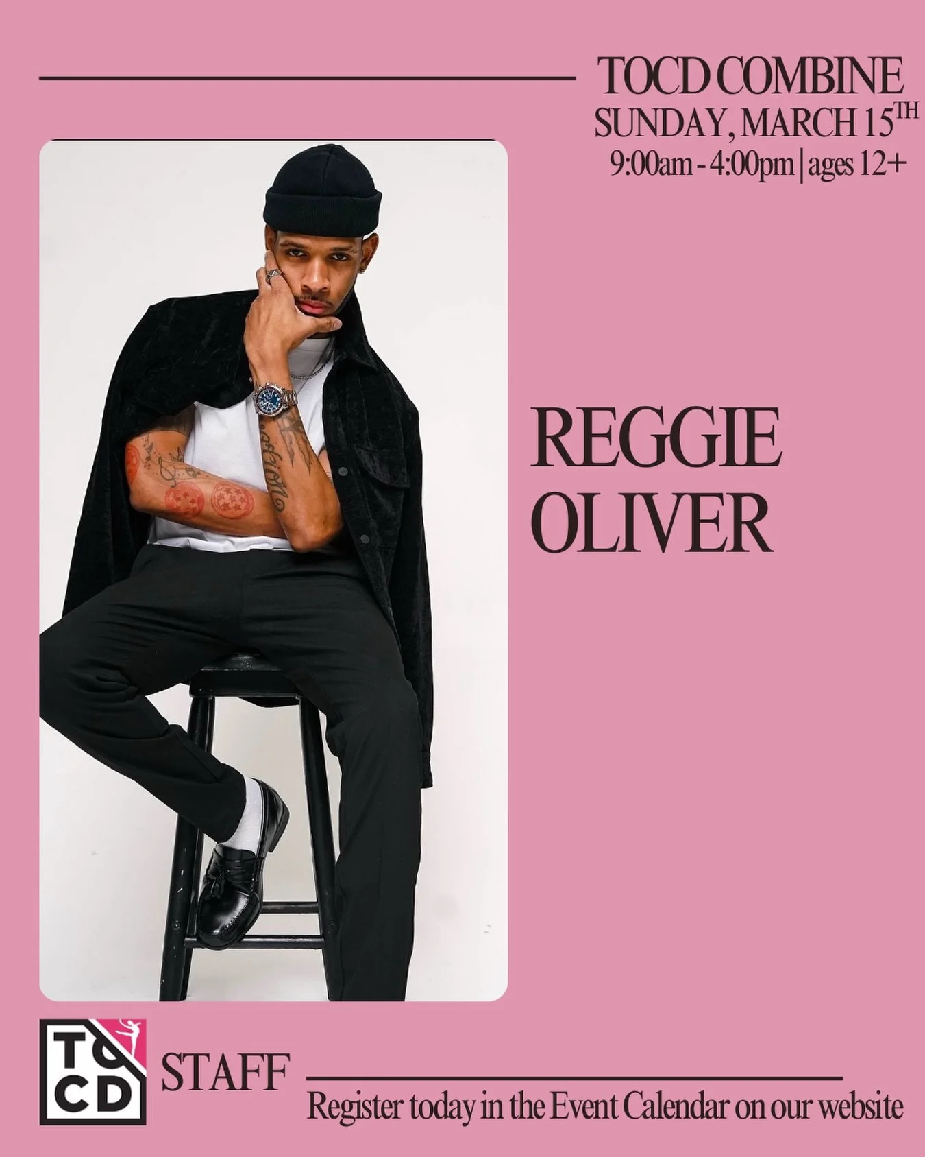 TOCD Combine Faculty Announcement - Reggie Oliver ✨🔥
Reggie is a dancer, choreographer, &amp; teacher who has experienced many different areas of entertaining and performing! From the stage to the Television set to  Catalogs and Magazines. Some of R