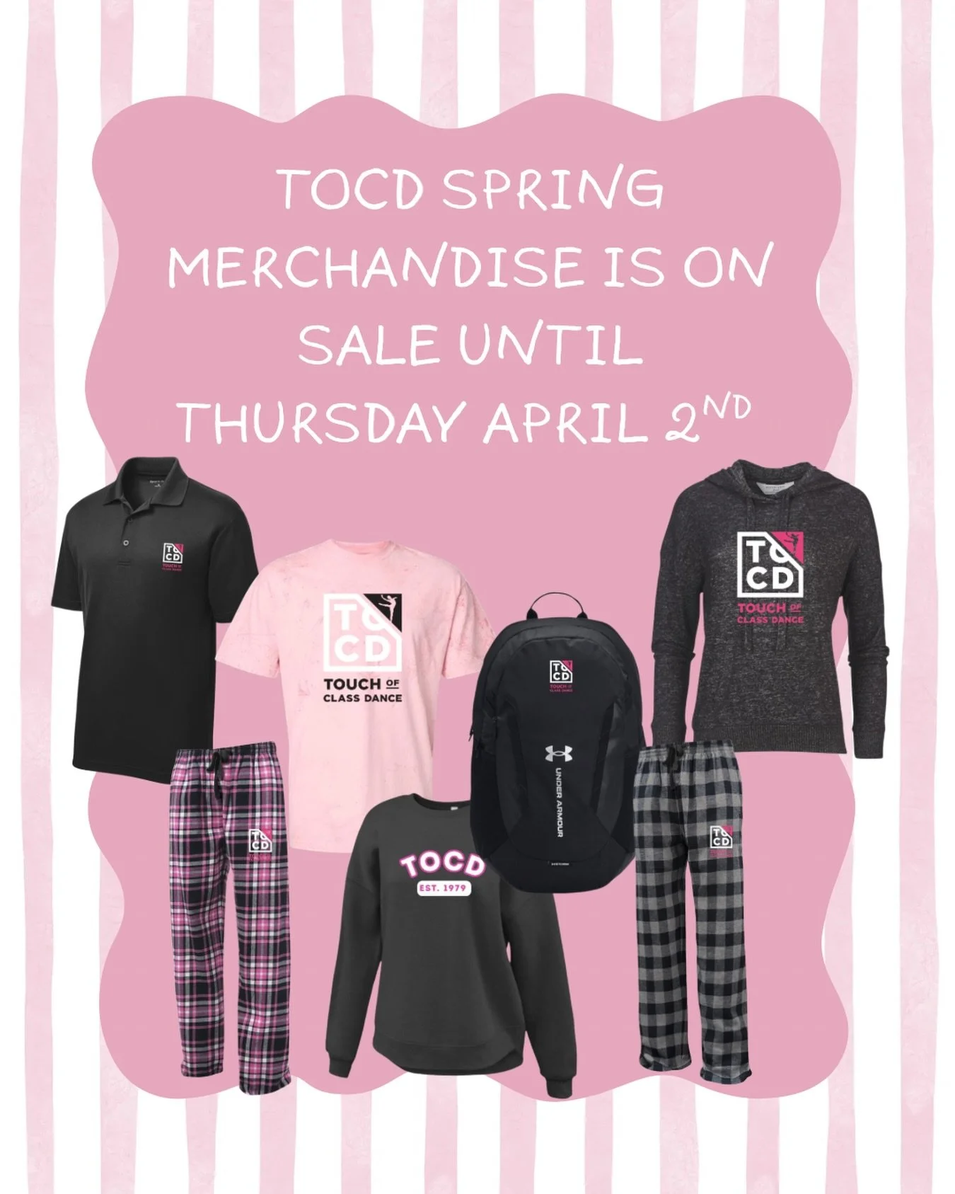 Spring merch is here AND it&rsquo;s on sale! 🌸✨

For a limited time, shop your favorite TOCD styles &mdash; now through April 2nd! Don&rsquo;t wait&hellip; once the sale ends, it&rsquo;s gone! 🛍️🌷 

https://bandesportswear.chipply.com/TouchofClass