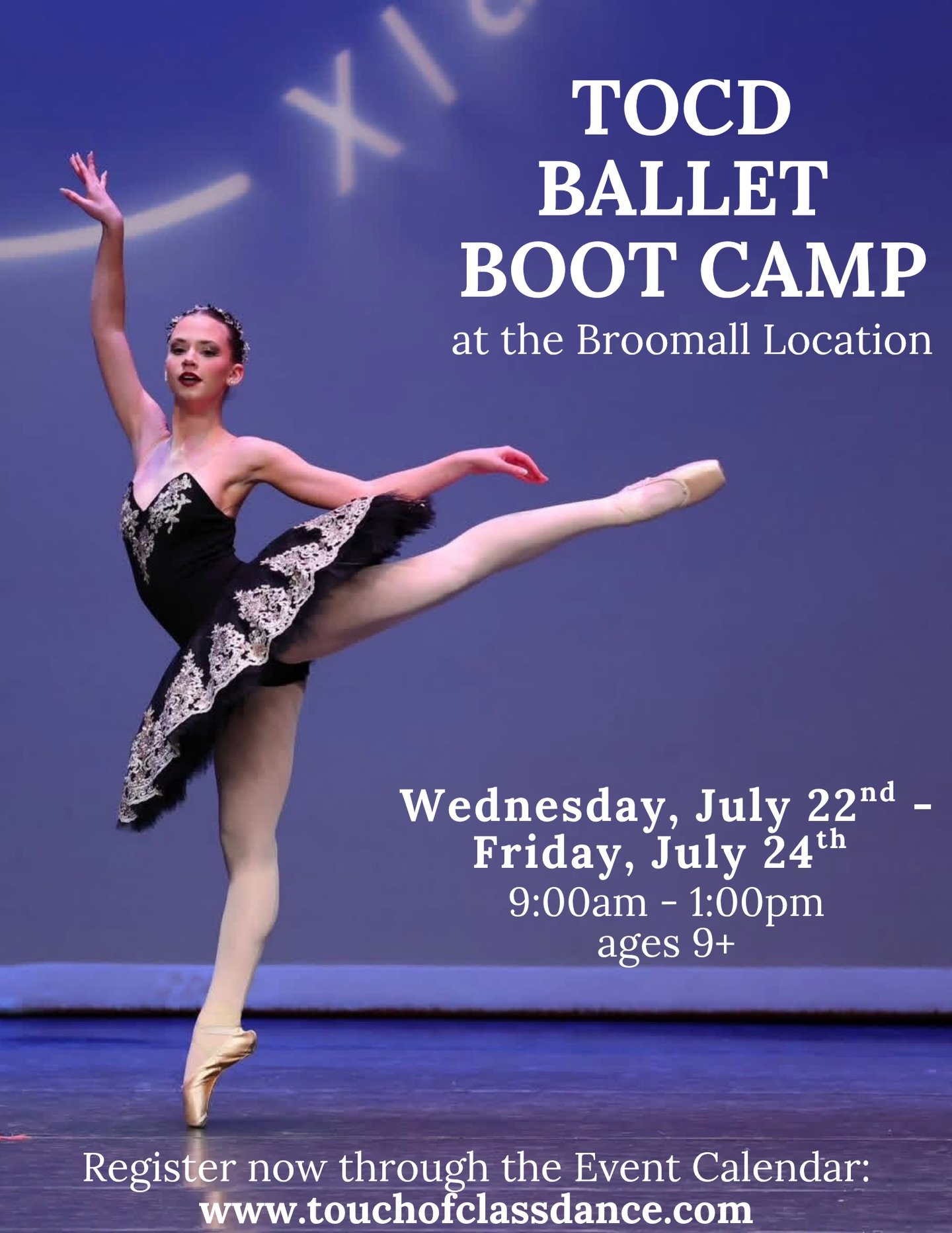🩰✨ Ballet Boot Camp is coming to our Broomall location! ✨🩰

Join us for three days of technique, strength, and artistry from Wednesday, July 22nd &ndash; Friday, July 24th, 9:00am&ndash;1:00pm. Open to dancers ages 9+, this event is perfect for bot