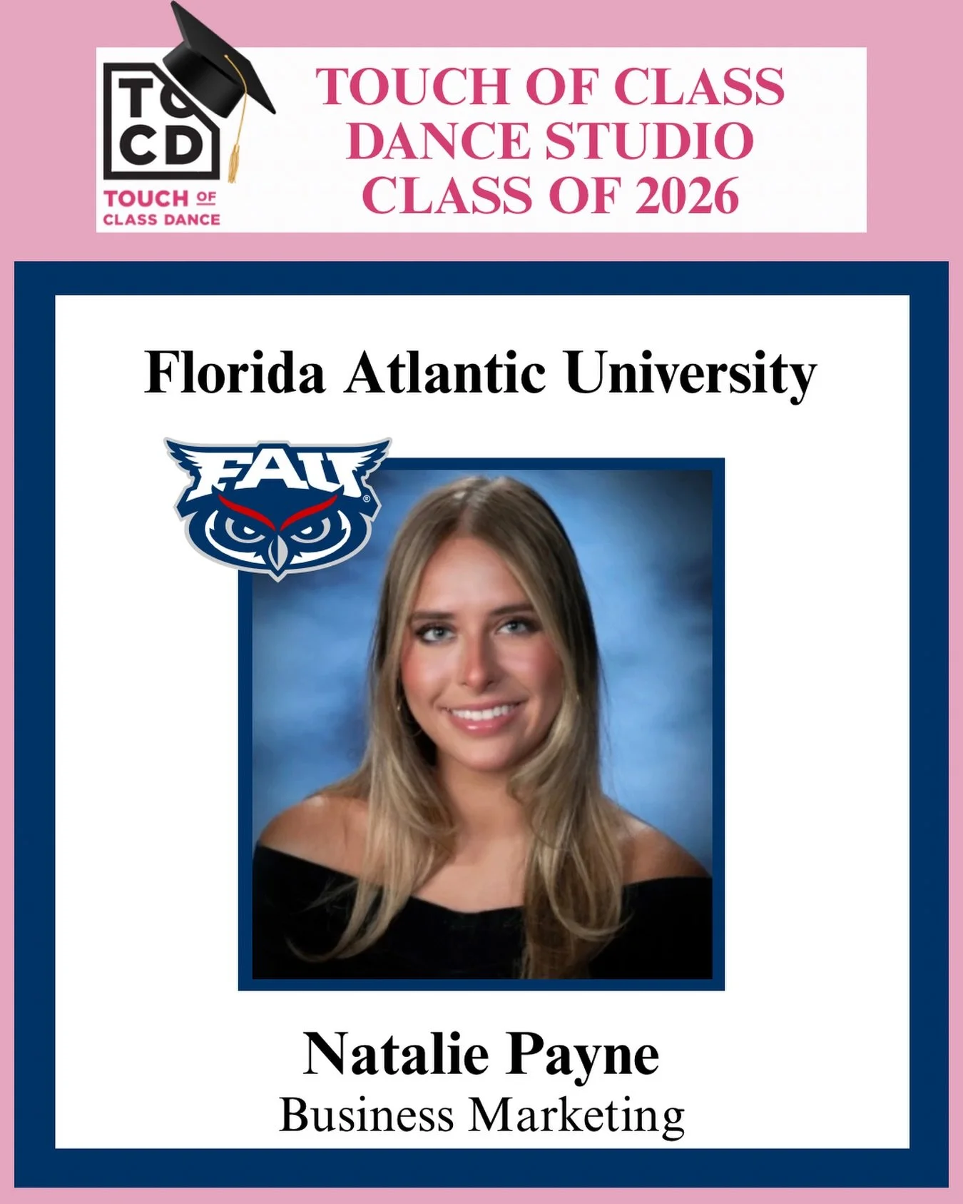 ✨ Senior Spotlight: Natalie Payne ✨

For 14 incredible years, Natalie has shared her passion for dance&mdash;and we&rsquo;ve been so lucky to have her shine with us for the past 3! Her caring heart, positive spirit, and unwavering dedication make her