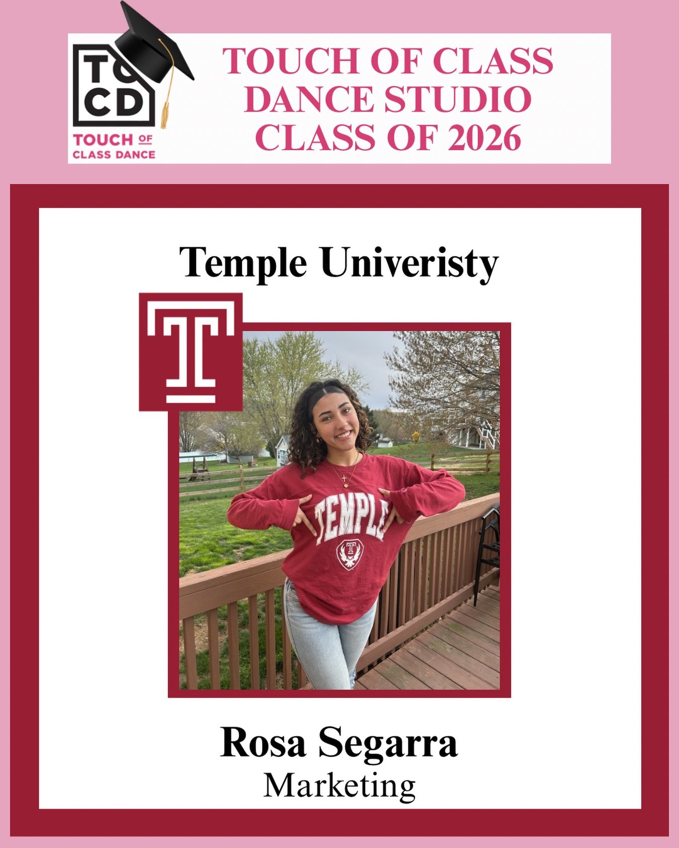 ✨ Senior Spotlight: Rosa Segarra ✨

For 15 incredible years, Rosa has been a dedicated and cherished member of our dance family. From her very first class to her final season, she has brought passion, commitment, and heart into the studio every singl