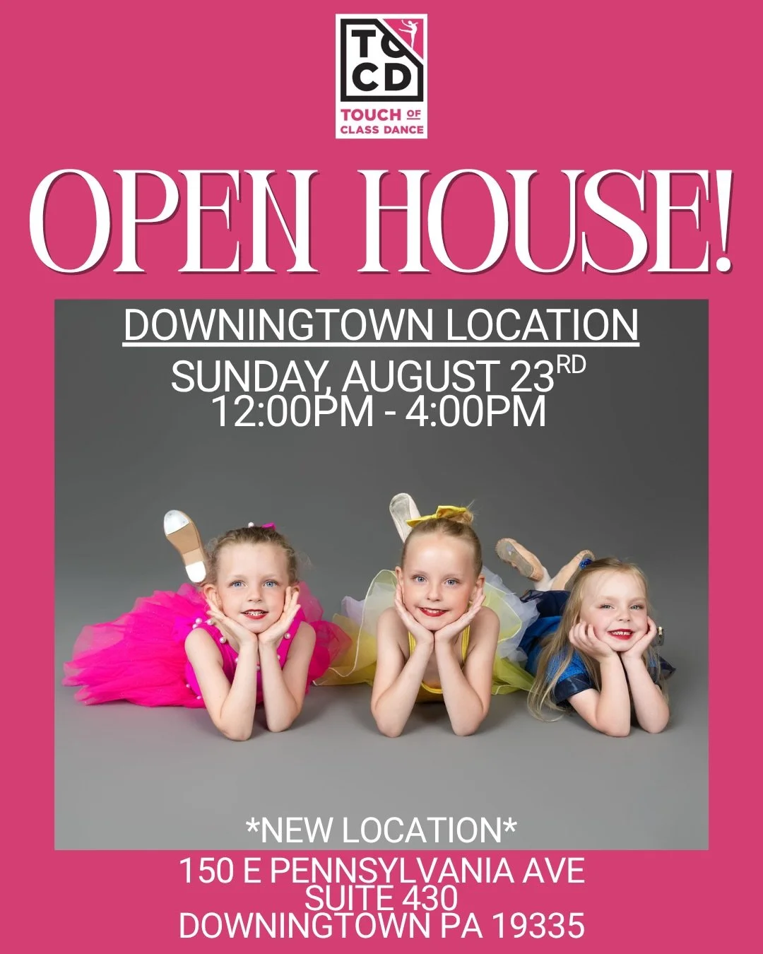 Join us for our Open House and see what makes our studio so special! Whether you&rsquo;re a beginner or just looking to try something new, this is the perfect chance to tour the space, meet some staff members, and talk about our class offerings. 🩷🖤