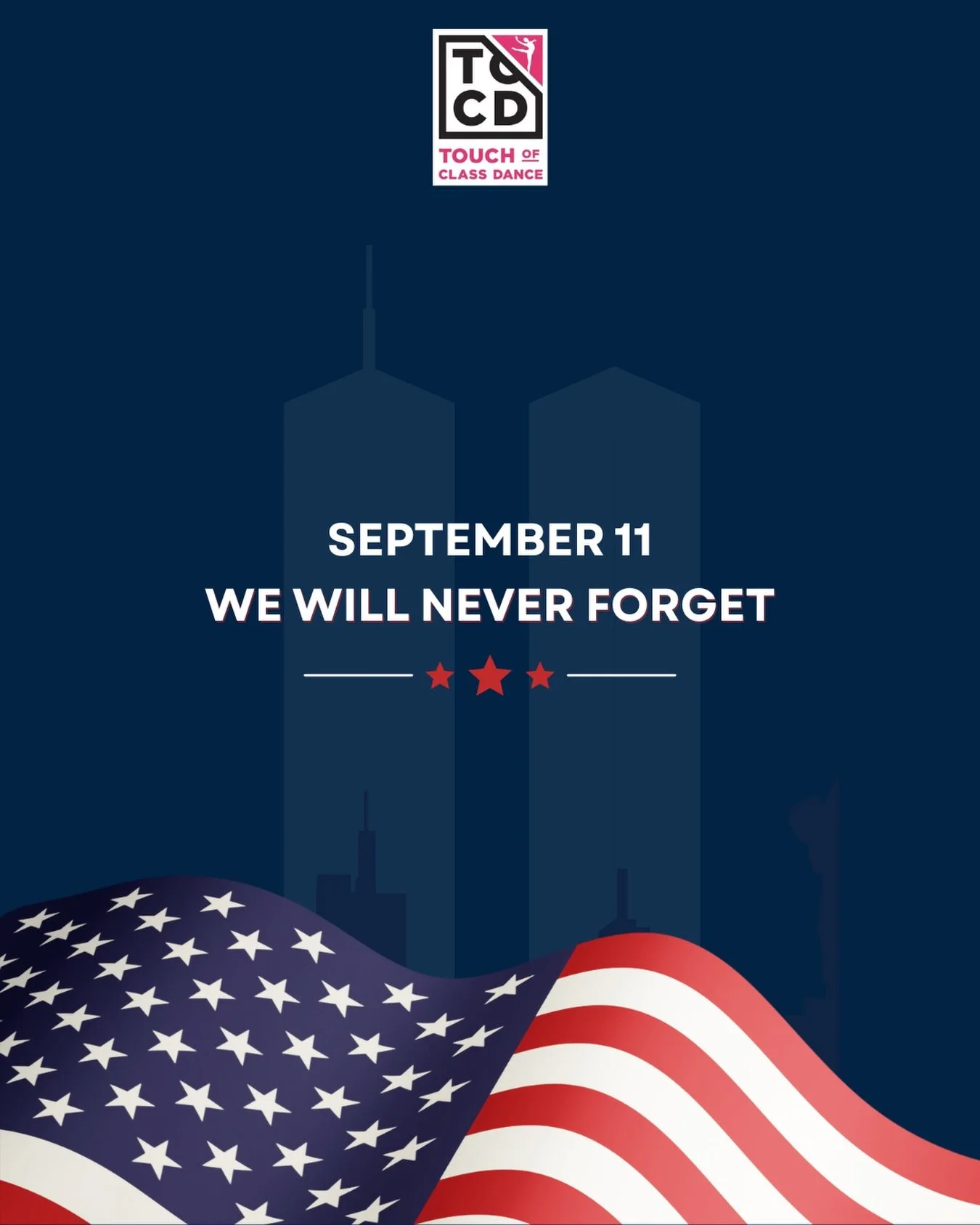 🇺🇸 September 11th &mdash; We Remember.

Today, we pause to honor and remember the lives lost on September 11, 2001, and the heroes who showed incredible courage and selflessness that day.

We will never forget. ❤️🤍💙