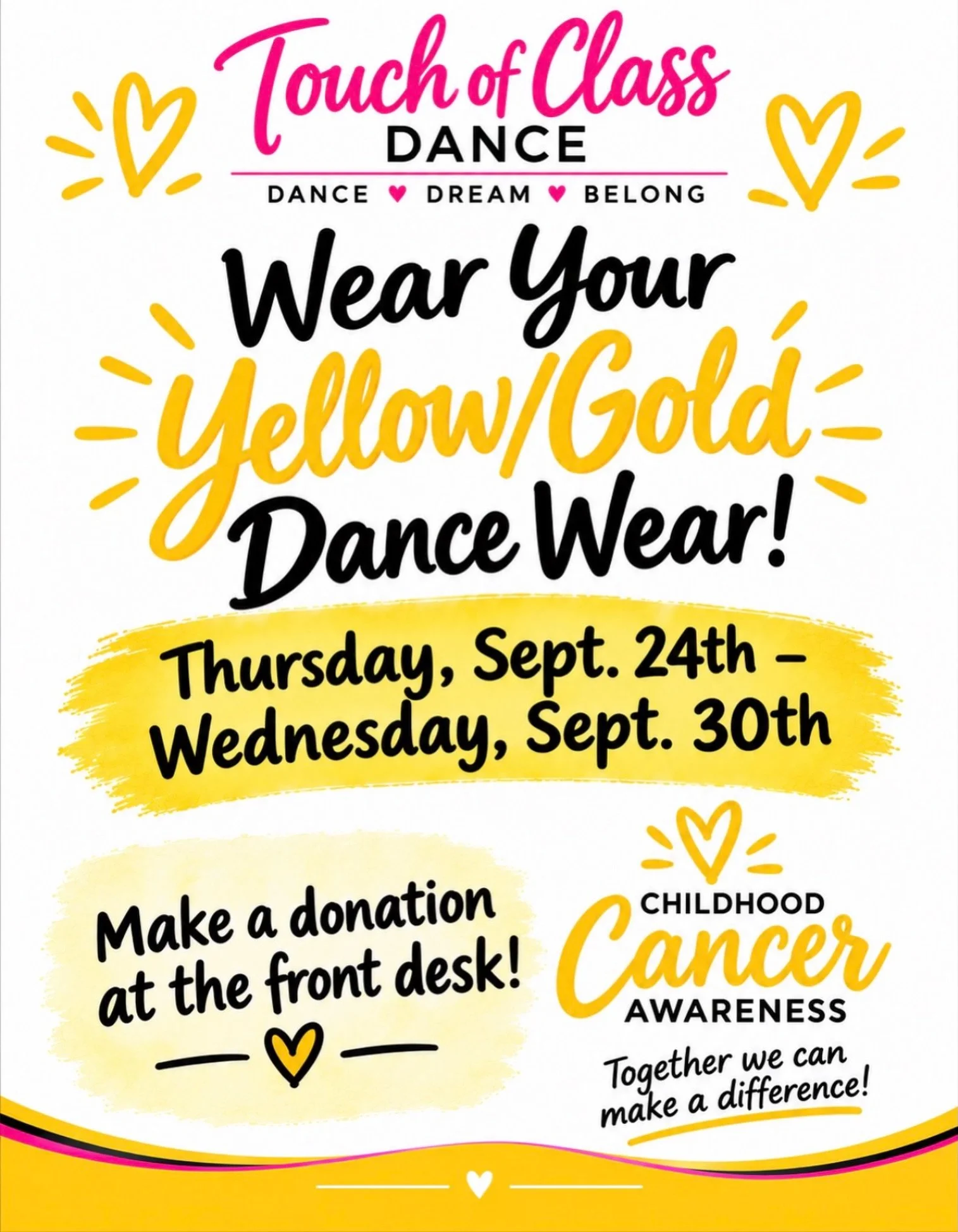 September is National Childhood Cancer Awareness Month and TOCD would like to participate by making a donation to CHOP at the end of the month. We would love your help!

National Cancer Awareness Month is designated to honor children and families aff