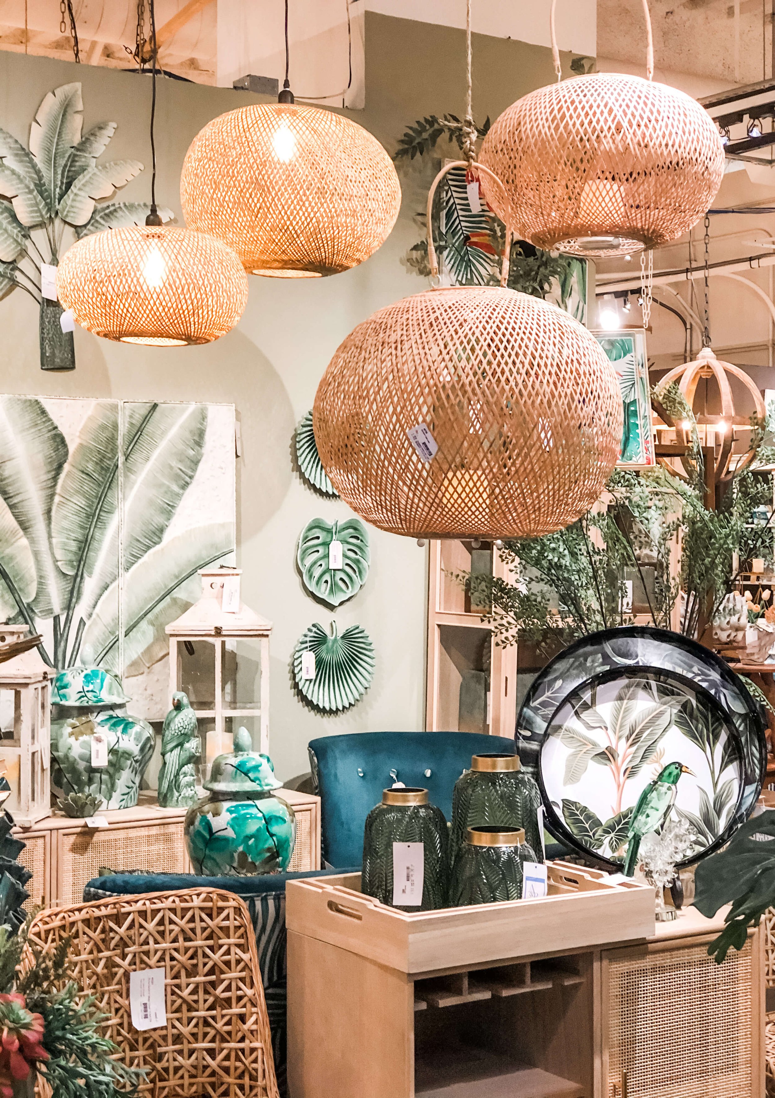 Boho bamboo lanterns - A&B Home - Las Vegas Market 2020