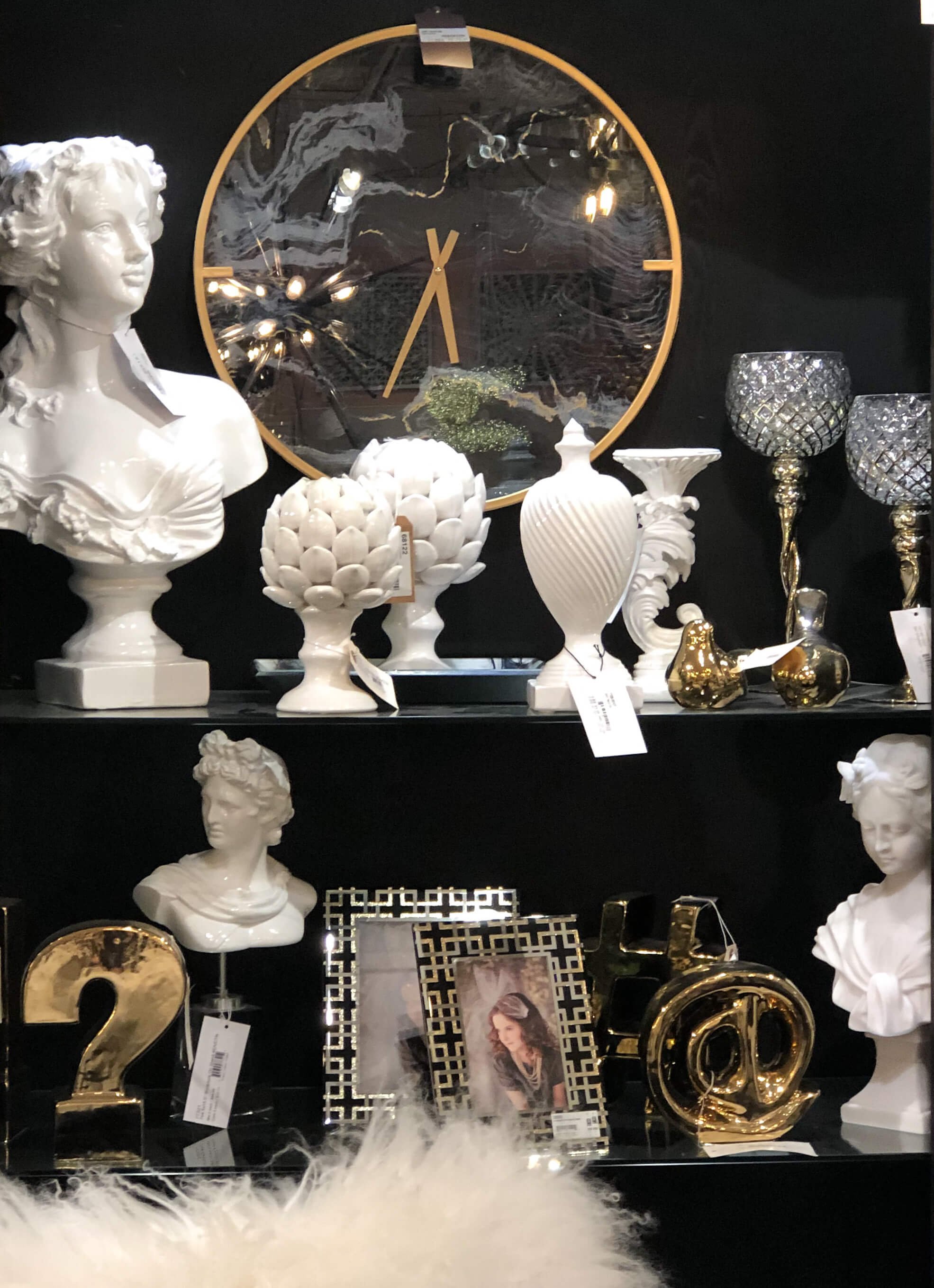 White artichoke finial - A&B Home - Las Vegas Design Center