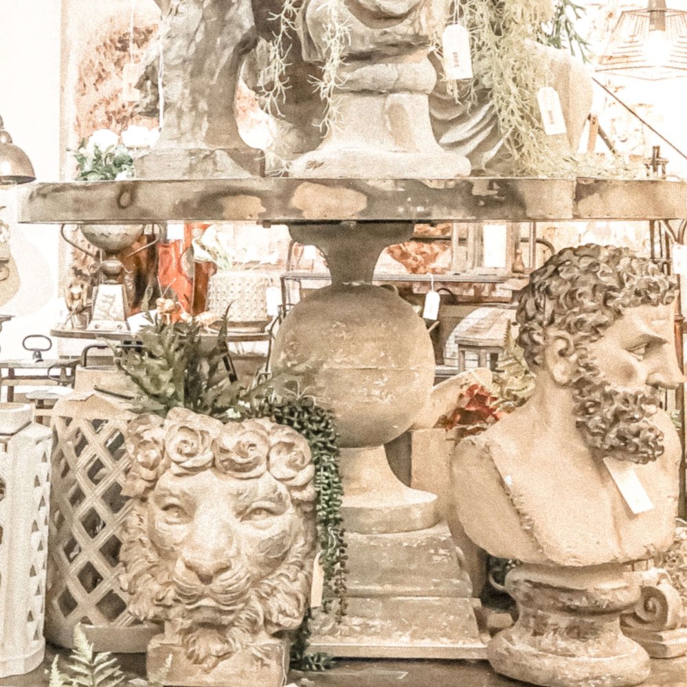 Concrete bust planter - A&amp;B Home showroom - LVMKT 2020