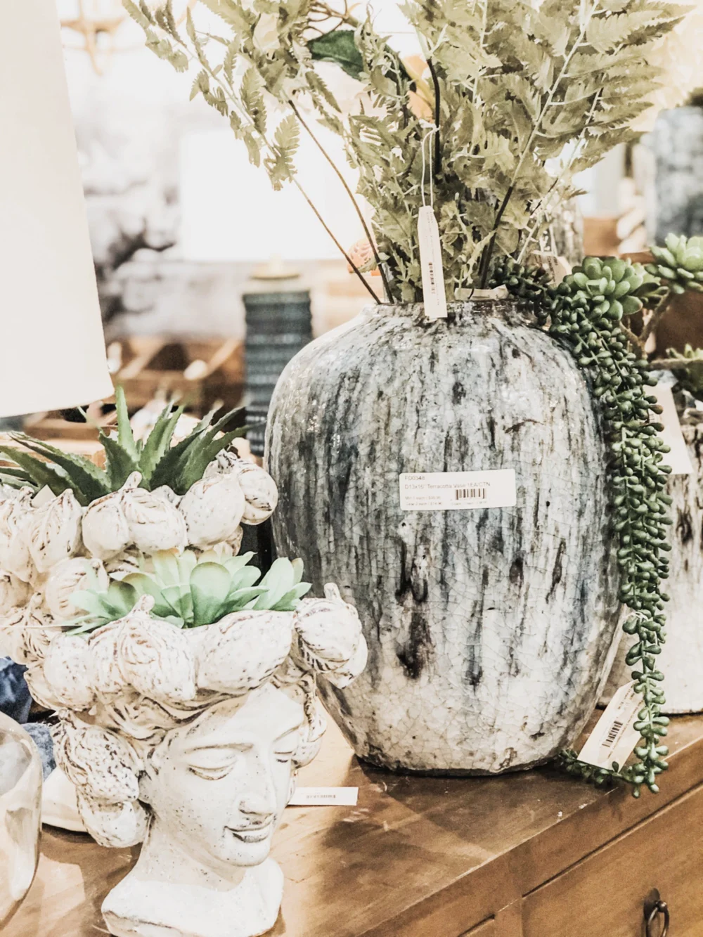 Concrete bust planter at A&amp;B Home - LVMKT - 2020