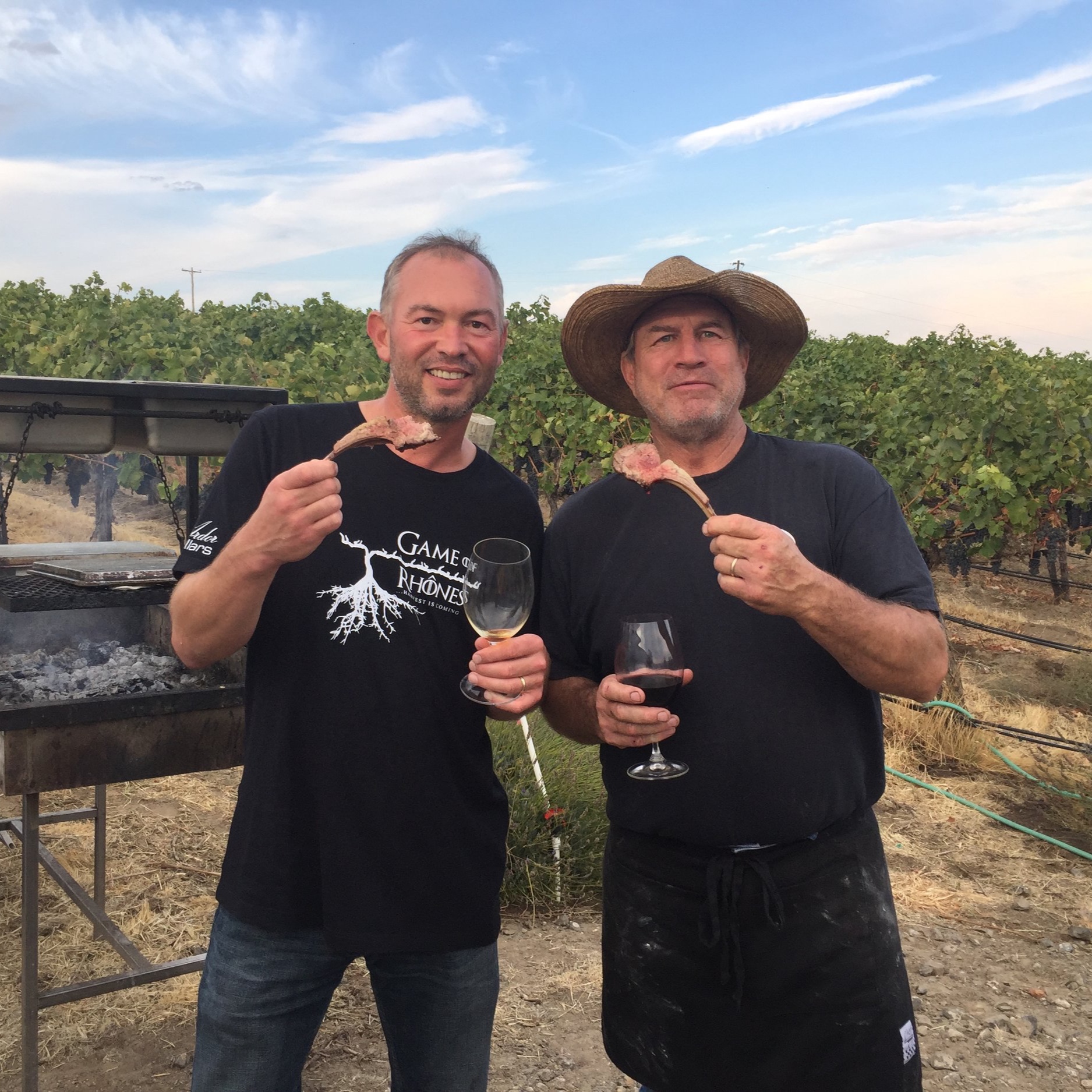  Emry sharing chops with Gilles Nicault - Andreas, DenHoed winemaker 