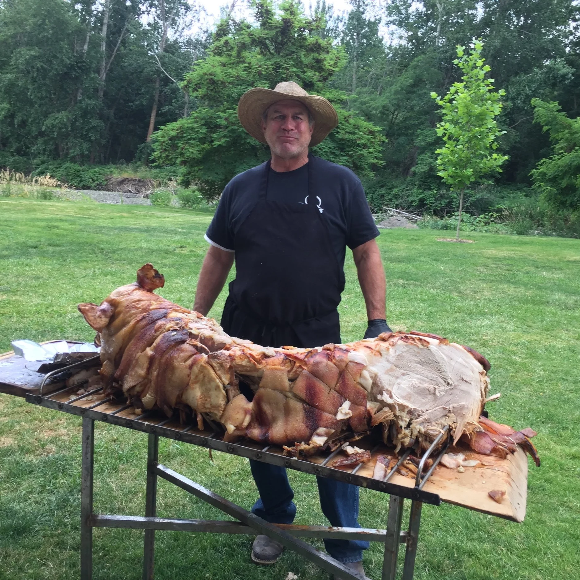  Emry with a whole pig  