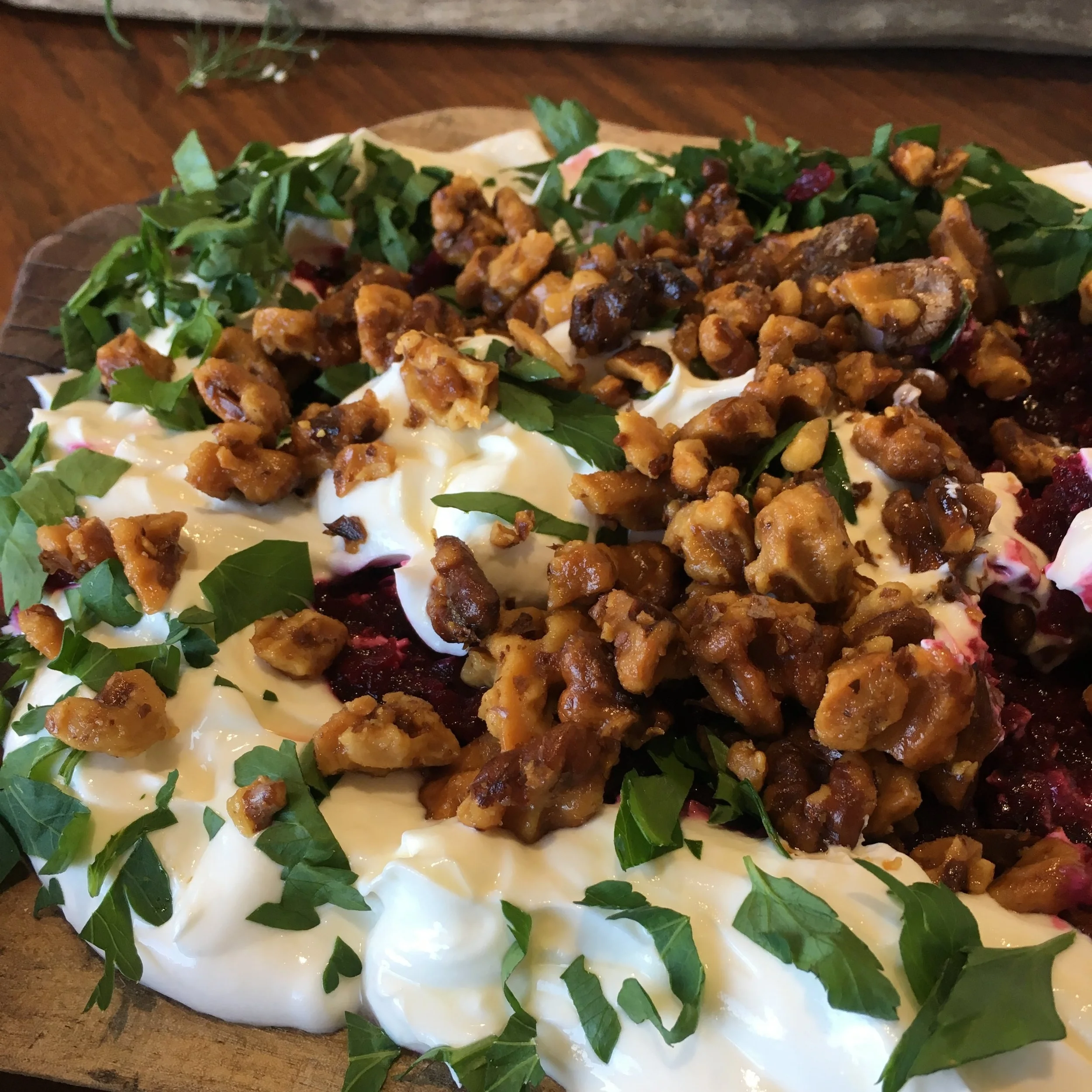Za'atar Spiced Beets with Labne (Greek Yogurt)