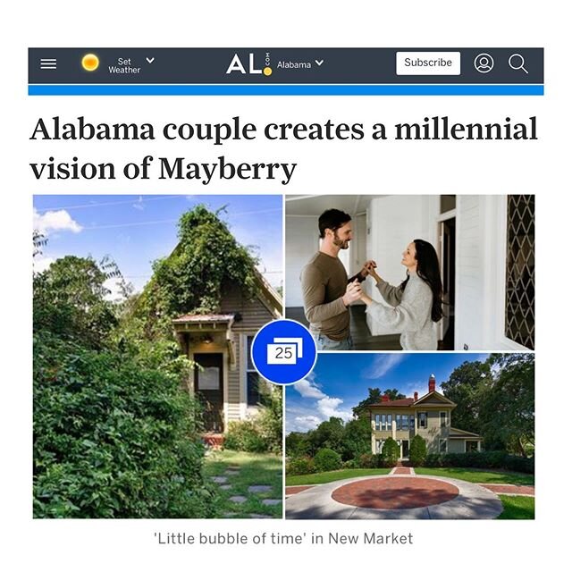 What a blessing to have such a great article on @aldotcomnews today!! So grateful for the support of what we are working on here in New Market. 🥰 &bull;
&bull;
&bull;
#newmarketal #thewinchestermanor #airbnb #visitnorthalabama #restoration #aldotcom