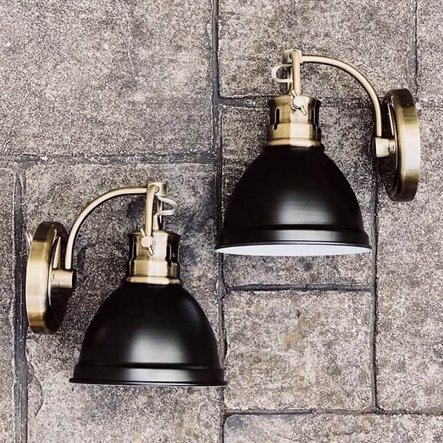 We&rsquo;ve been thinking about how we want to design #TheGrocery building and we&rsquo;ve decided to do accents of black and gold! Got our sconces in this week 🙌🏼 I really these are going to pop against the white bricks and look stunning! .
.
#the