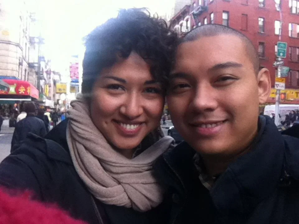 The first photo I posted of us together