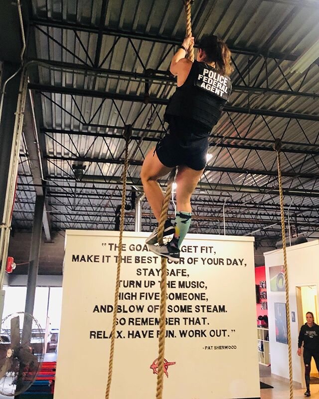 Weighted Rope Climbs today? 
Why not !! 💪🏼💪🏼💪🏼💪🏼💪🏼💪🏼