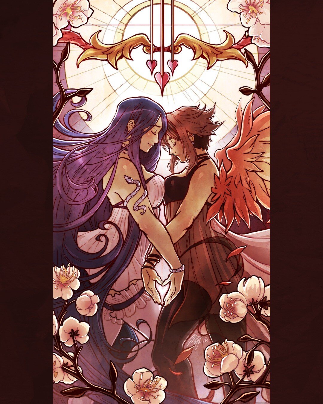 I wish you all a very sweet Valentine's day today everyone!❤️ Apologies for being so inactive, I've been super swamped with my 3D/environment design classes! So for today, here's a throwback to my design for The Lovers tarot card! It's still one of m