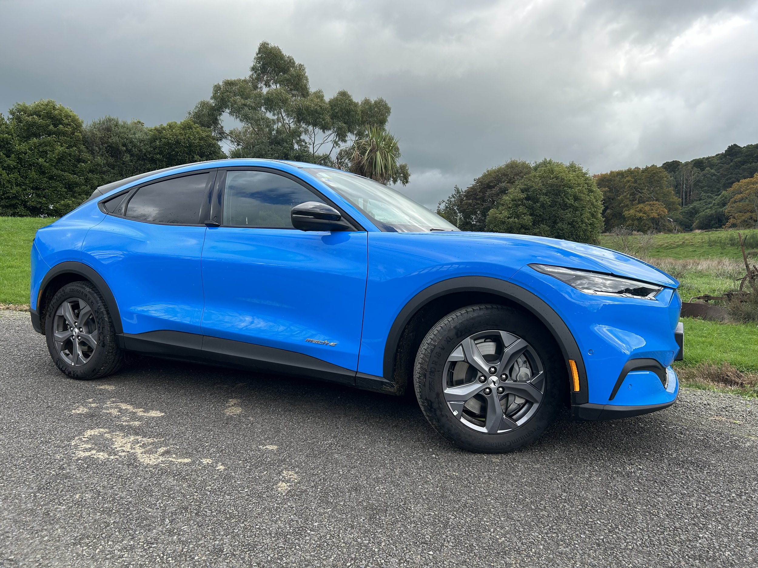 Ford Mustang Mach E RWD roadtest review Blue chip stock Motoringnz