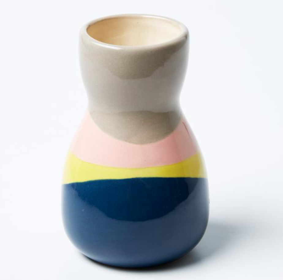 SATURDAY VASE BLUE YELLOW SPLICE - JONES &amp; CO.