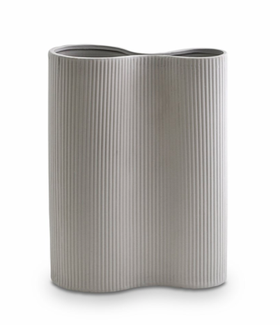 RIBBED INFINITY VASE - LIGHT GREY (M)