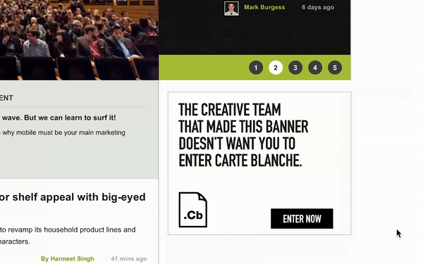 We made an un-clickable banner. Media was pissed.