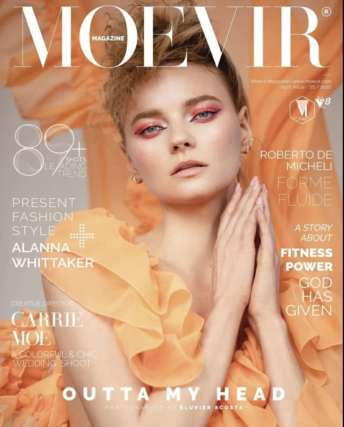 Editorial spray tan featured on MOEVIR magazine cover model with flawless bronzed spray tan by L.A. Sun Spray Tan