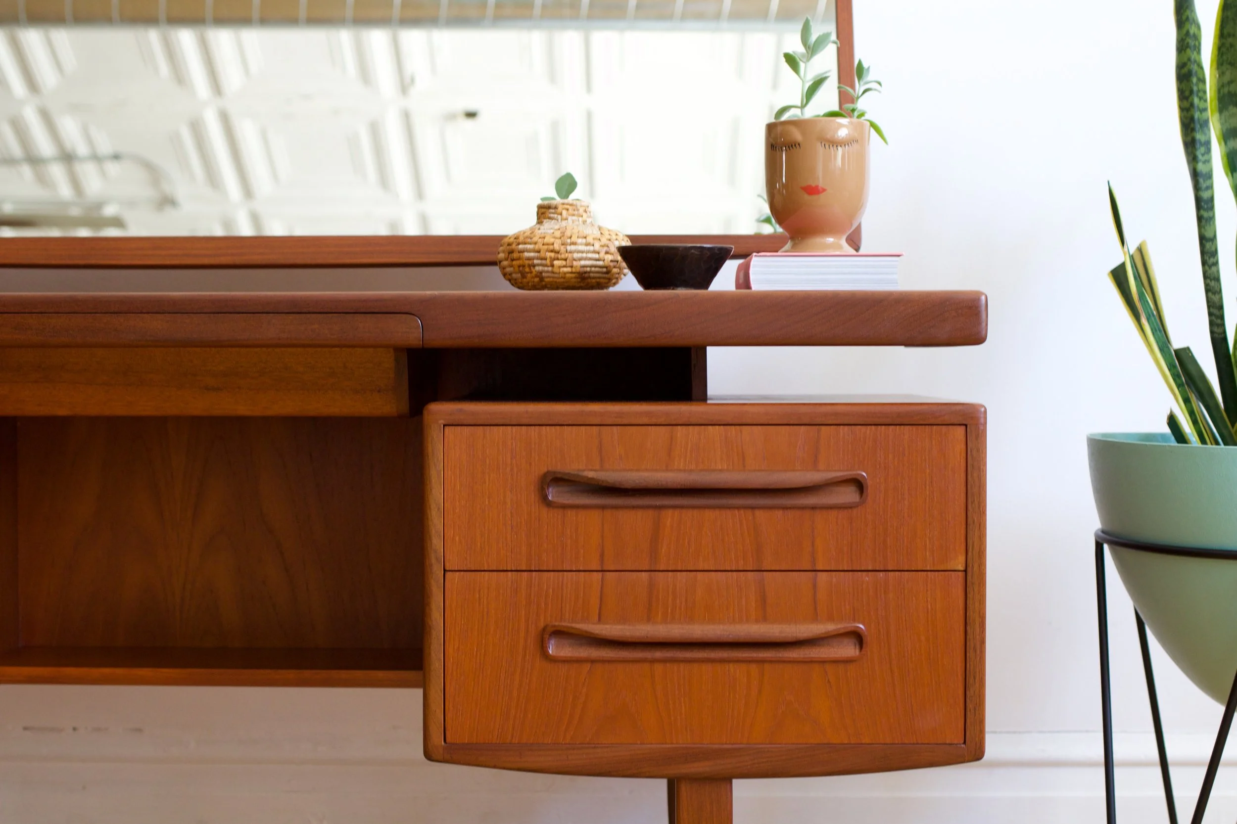 mid century modern scandinavian teak Floating Top GPlan Vanity